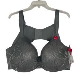 Ashley Stewart butterfly bra balconette gray 46DDD